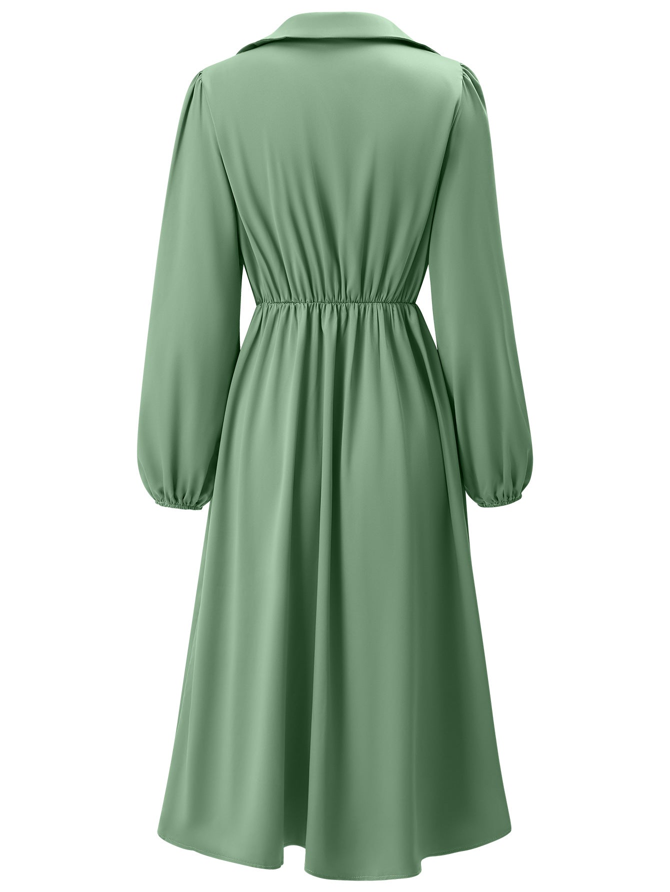 Dames Elegante Midi Jurk met V-hals, Tailleaccent en Ketting Detail | Neza