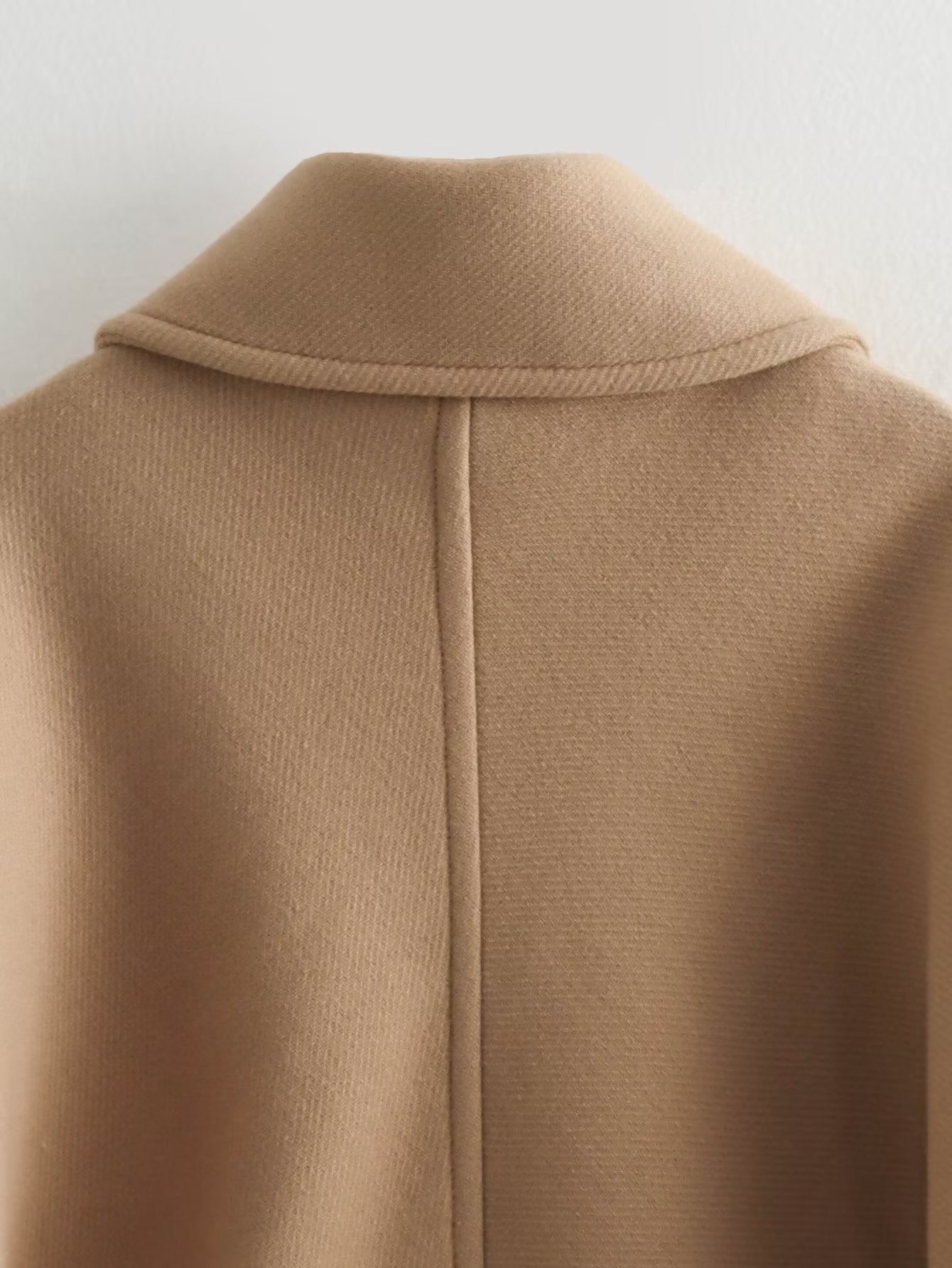 Dames Wijdvallende Trendy Wol Look Jas met Kraag en Knopen | Biara