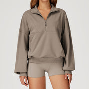 Dames Sportieve Comfortabele Sweatshirt met Halve Rits | Serelis