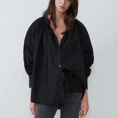 Dames Elegante Stijlvolle Trendy Oversized Blouse met Strikkoord | Helly
