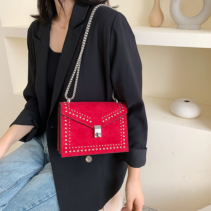 Dames Trendy Kleine Schoudertas met Stud Details | Leni