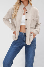 Dames Stijlvolle Zacht Gebreide Vest met Staande Kraag | Renea