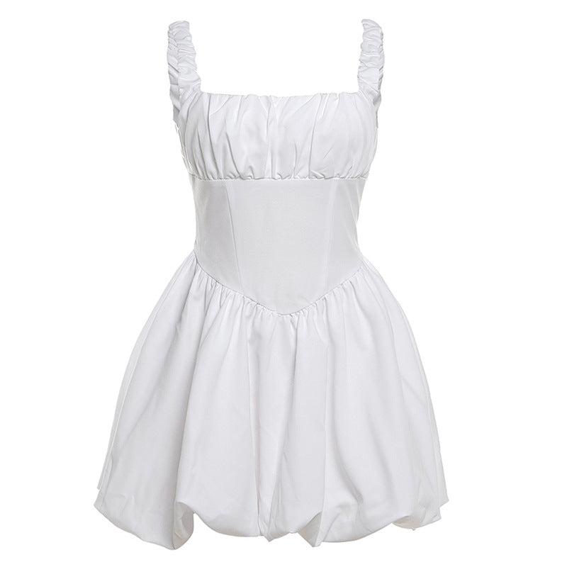 Dames Elegante Zomerjurk met Geplooide Details en Open Rug | Griziana