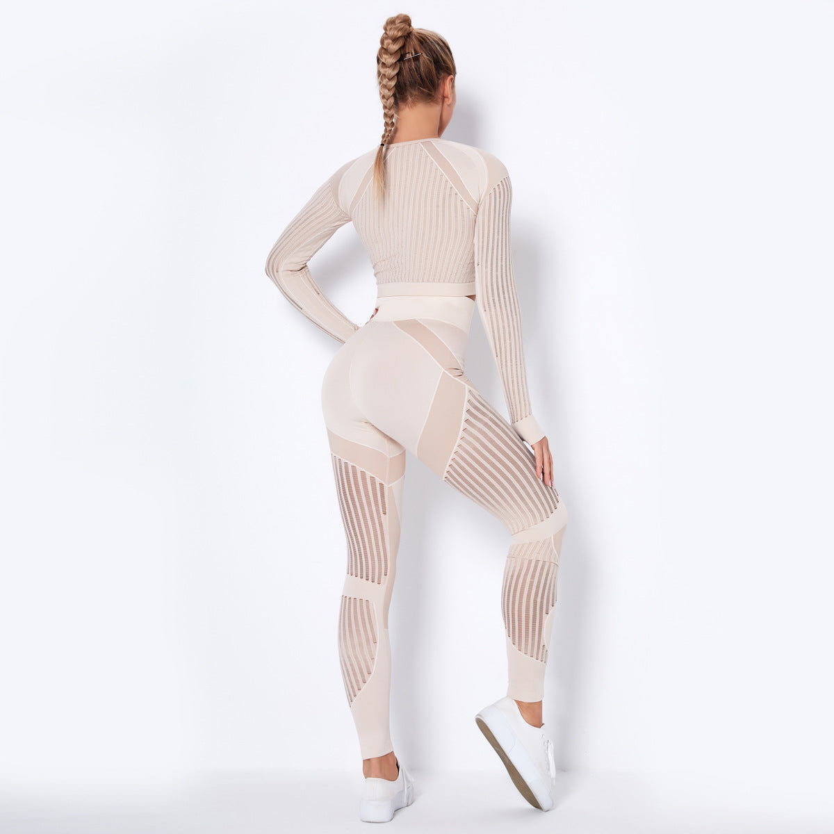 Dames Naadloze Yoga Set met Lange Mouwen | Dominique