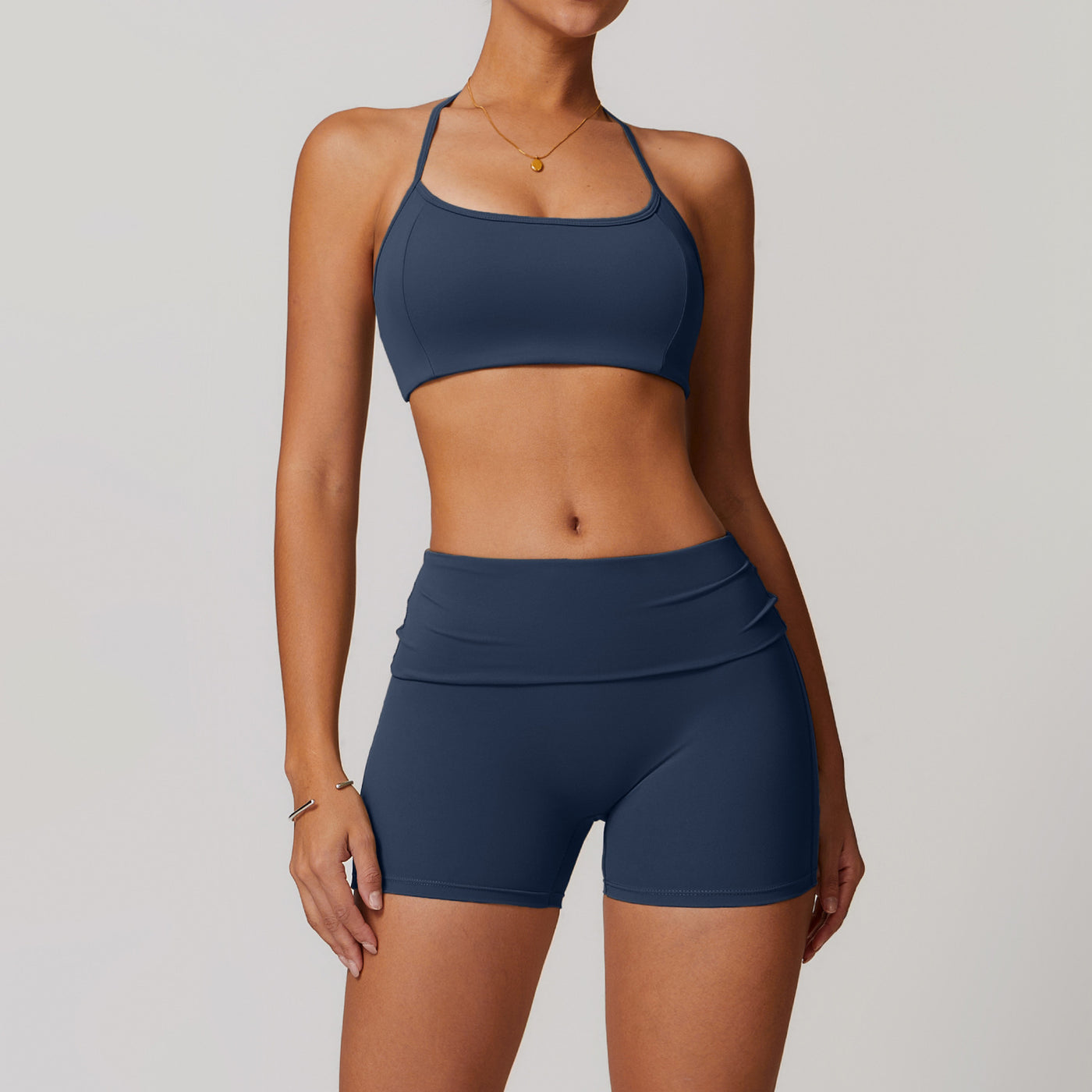 Dames Tweedelige Sneldrogend Naadloze Sportieve Yoga Set met Short en Top | Damila