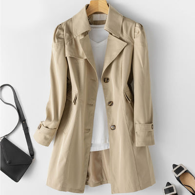 Dames Halflange Trenchcoat met Knopen | Beau