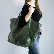 Dames Oversized Faux Leren Vintage Schoudertas | Lara