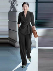 Dames Elegante Tweedelige Set met Broek en Blazer | Damania