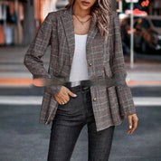 Dames Vintage Look Geruite Elegante Stijlvolle Blazer | Blaine