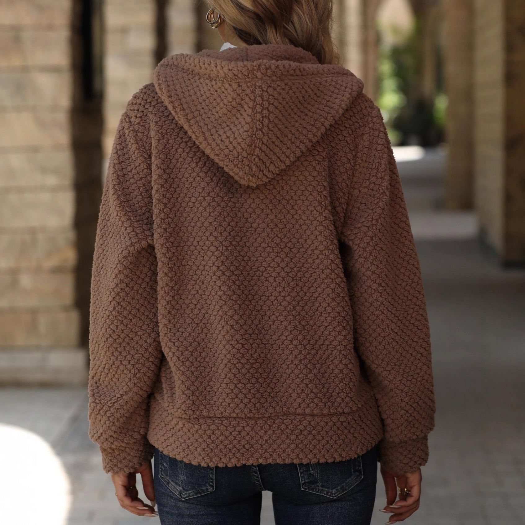 Dames Warme Veelzijdige Zachte Teddy Vest met Capuchon | Sylvia