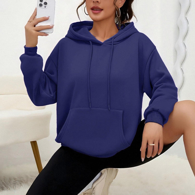 Dames Basic Casual Oversized Hoodie met Kangoeroezak | Selara