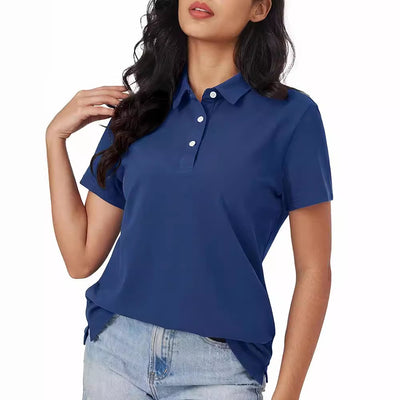 Dames Basic Veelzijdige Alledaagse Polo Top met Korte Mouwen | Tascha
