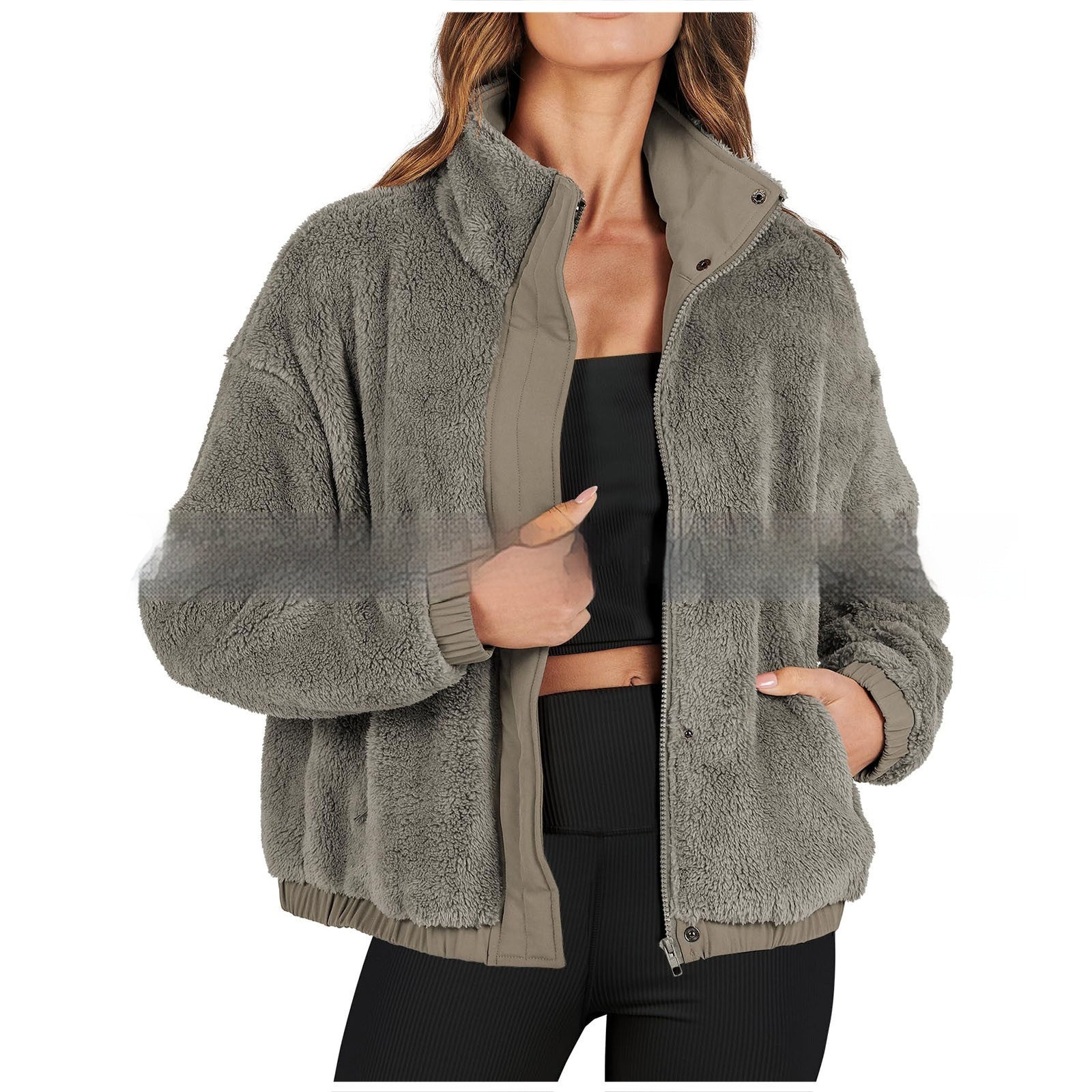 Dames Elegante Zachte Warme Trendy Teddy Bomber Jas | Bosida