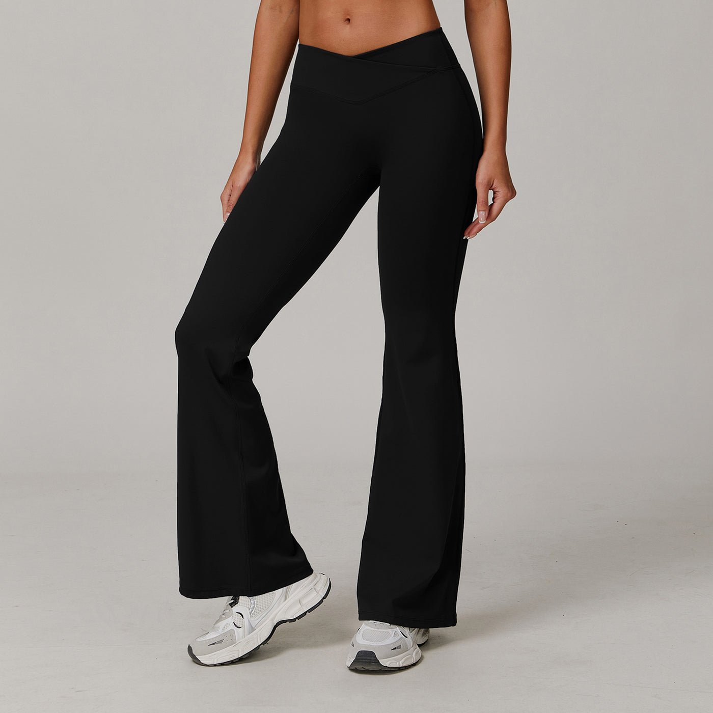 Dames Veelzijdige Sport Yoga Hoge Taille met Cross Waist Design Flare Pant | Ashley