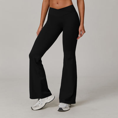 Dames Veelzijdige Sport Yoga Hoge Taille met Cross Waist Design Flare Pant | Ashley