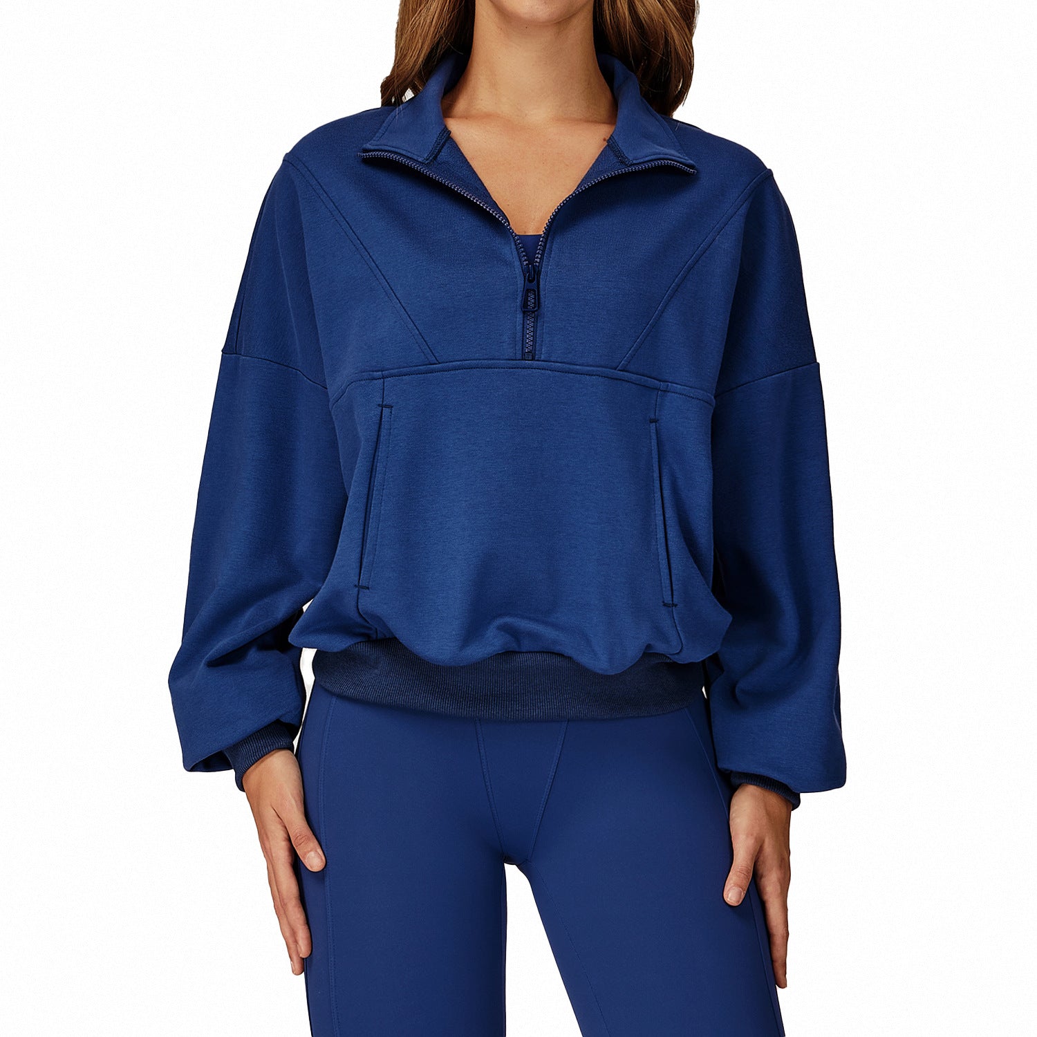 Dames Sportieve Comfortabele Sweatshirt met Halve Rits | Serelis