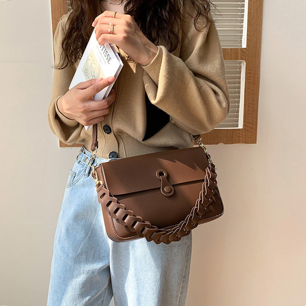 Dames Trendy Schoudertas met Gevlochten Detail | Lake