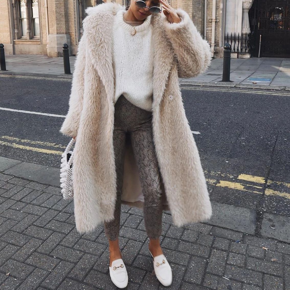 Dames Trendy Stijlvolle Lange Faux Fur Jas | Benoah