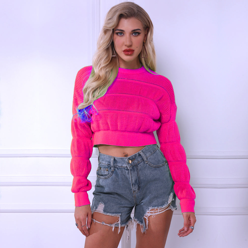 Dames Trendy Opvallende Stijlvolle Korte Trui met Structuur | Ronala