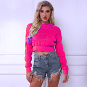 Dames Trendy Opvallende Stijlvolle Korte Trui met Structuur | Ronala