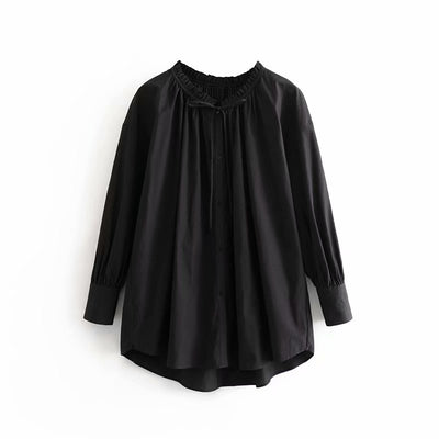 Dames Elegante Stijlvolle Trendy Oversized Blouse met Strikkoord | Helly