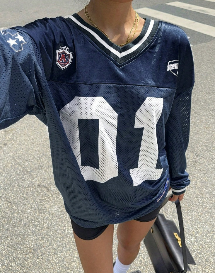 Dames Oversized Football T-shirt met Nummerprint | Sporty Streetstyle Statement | Glaudia