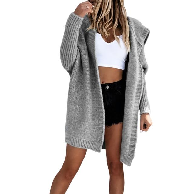 Dames Zacht Gebreid Vest met Capuchon | Rilua
