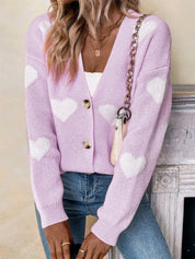 Dames Stijlvolle Elegante Gebreid Vest met Harten | Ralaya