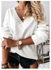 Dames Gebreide Trui met diepe V-Nek | Rosanna