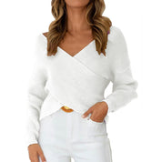 Dames Elegante Trendy Gebreide V-Neck Overslag Trui | Roella