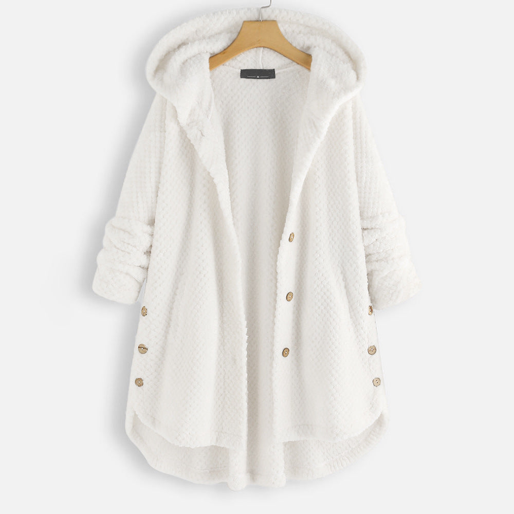 Zachte fleece badjas met capuchon | Fenna
