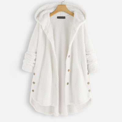 Zachte fleece badjas met capuchon | Fenna