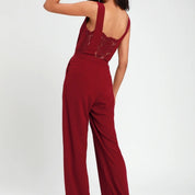 Dames Elegante Jumpsuit met Kant en Diepe V-Hals op de Rug | Analea