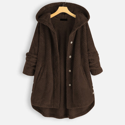 Zachte fleece badjas met capuchon | Fenna