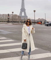 Dames Stijlvolle Lange Teddy Jas | Benja