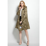 Dames Veelzijdige Basic Winddichte Regenjas met Trekkoord | Belarouze