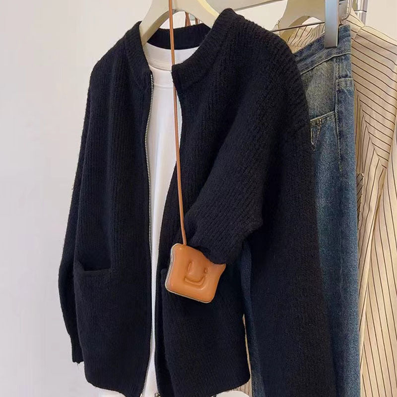 Dames Zacht Gebreid Vest met Rits en Zakken | Renske