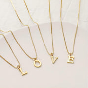 Dames Stijlvolle Trendy Vergulde Gouden Initialen Ketting met Letter | Lanette