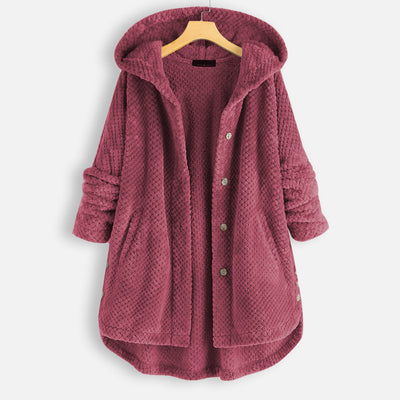 Zachte fleece badjas met capuchon | Fenna