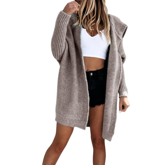 Dames Zacht Gebreid Vest met Capuchon | Rilua