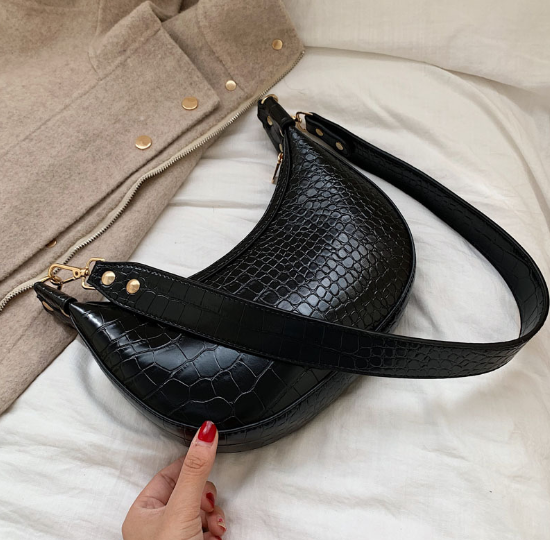 Dames Trendy Retro Crossbody Tas met Krokostructuur | Lona