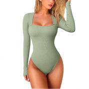 Dames Slimfit Trendy Geribde Dames Body met Vierkante Halslijn | Tayda
