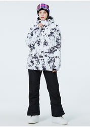 Dames Waterdichte Warme Trendy Ski Overall Set met Print | Vessa