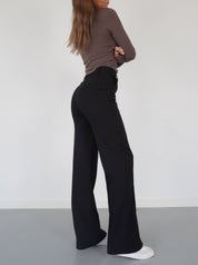 Dames Trendy Basic High-Waist Pantalon Met Rechte Pijpen | Alora