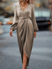 Dames Elegante Maxi Jurk met V-hals en Tailleaccent | Navessa