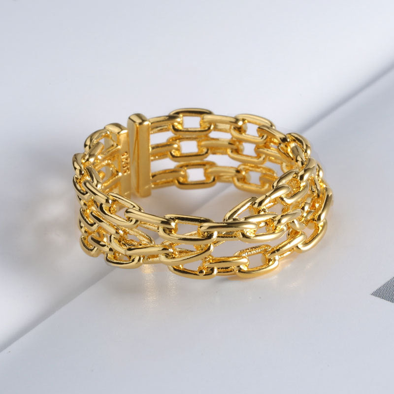 Dames Trendy Stijlvolle Verstelbare Gevlochten Schakelring | Lanora