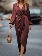 Dames Elegante Maxi Jurk met V-hals en Tailleaccent | Navessa