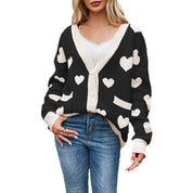 Dames Elegante Trendy Gebreide Vest met Hartjes en Contrast Detail | Raletta