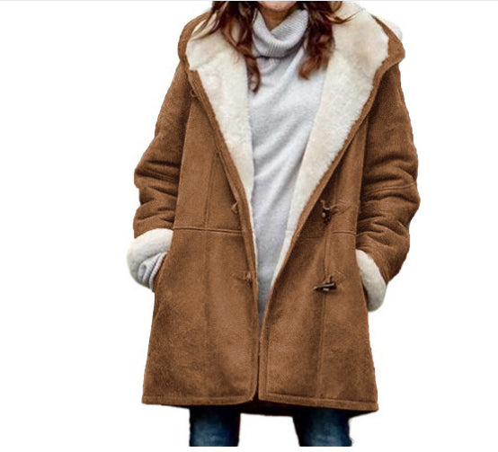 Dames Warme Luxe Jas met Sherpa Voering en Modieuze Toggle Sluiting | Birouze