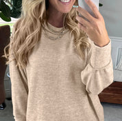 Dames Basic Elegante Veelzijdige Trui met Ronde Hals | Saveira